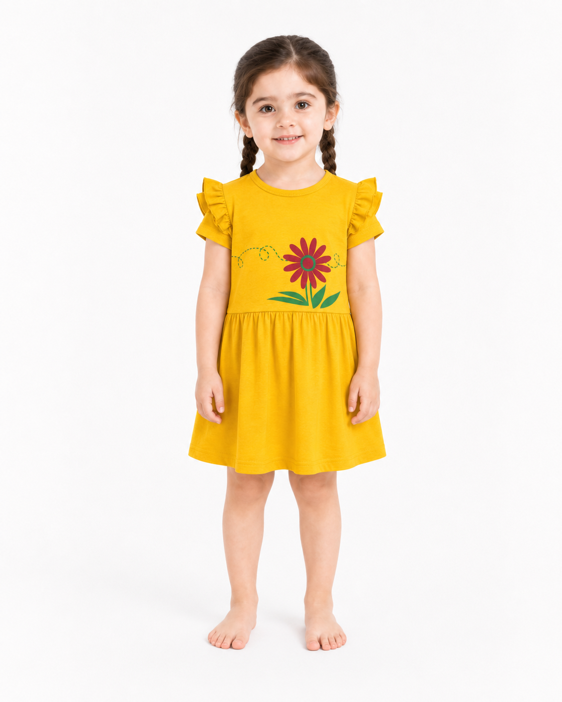 Sunflower Bloom Frock (Bright Yellow)