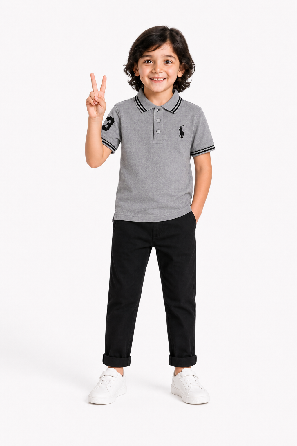 Heather Grey Polo