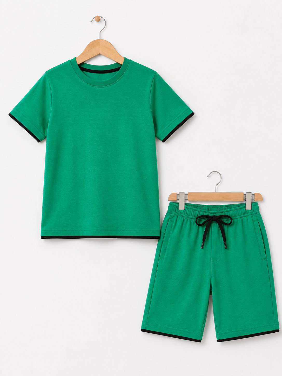 Emerald Contrast T-Shirt & Shorts Set (Unisex)
