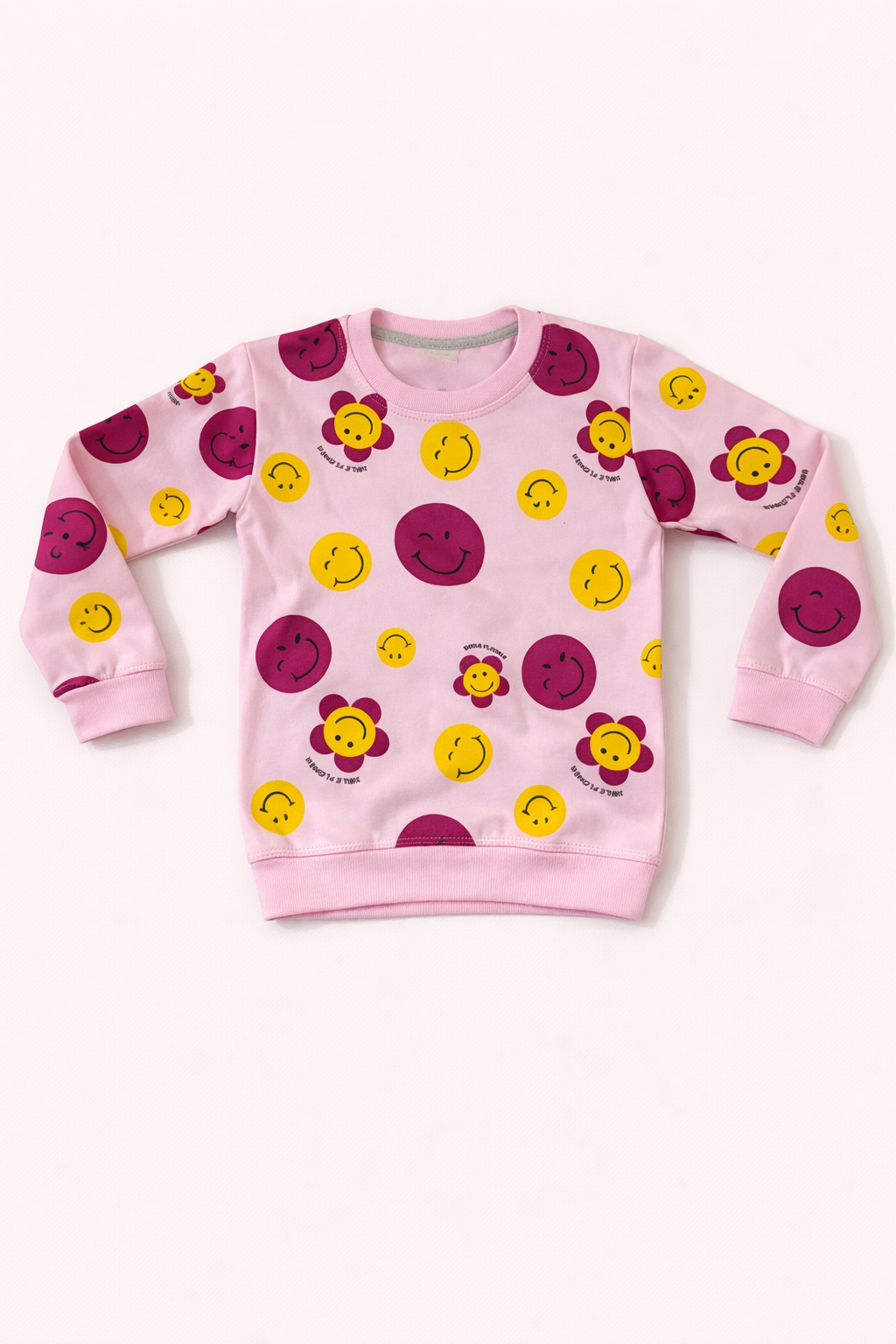 Girls Smiley Print Set (Pink & Purple)