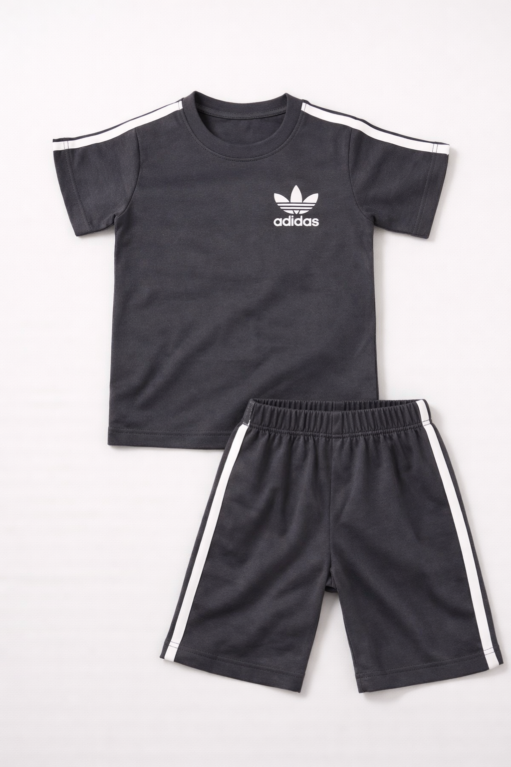 Midnight Comfort Cotton Short Set (Charcoal)