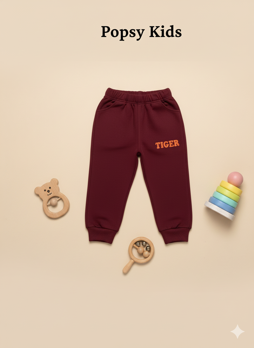 Unisex Winter Tracksuit - Tiger Graphic (Maroon Color)