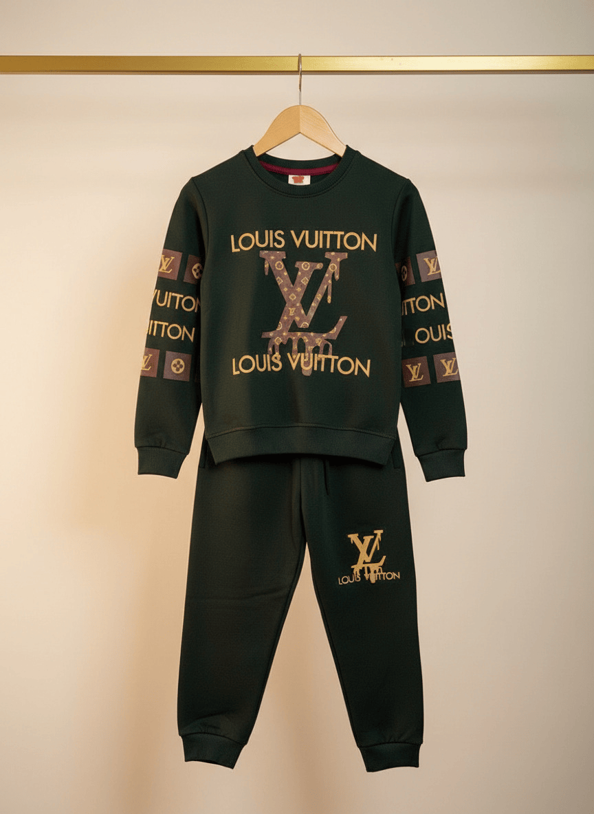 Premium Winters Louis Vuitton Tracksuit (Leaf Green)