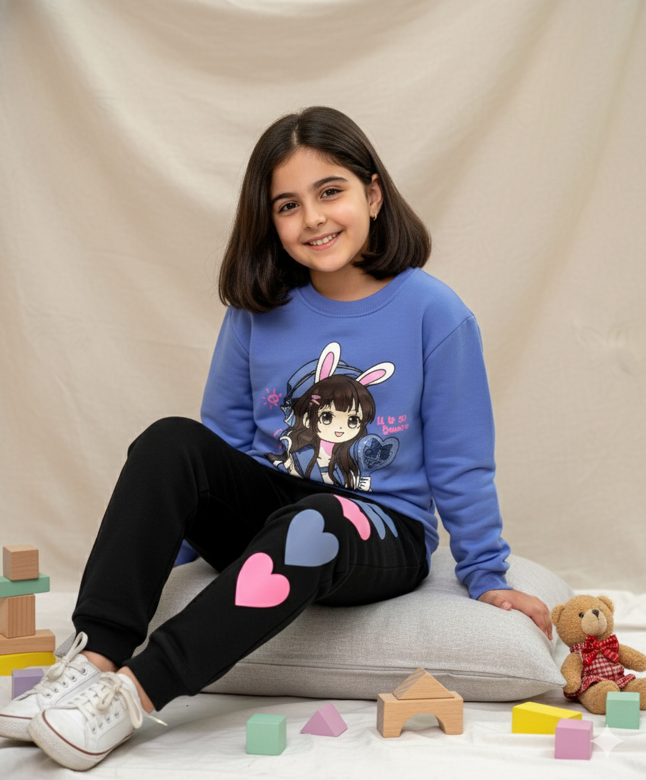 Girls Tracksuit - Bunny Doll (Light Purple)