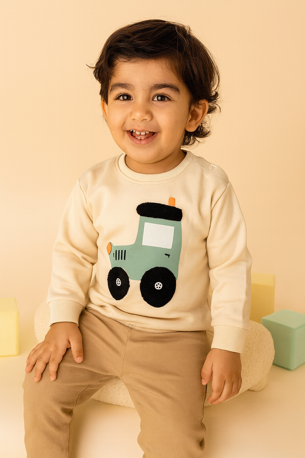 Winter Sweatshirt - Truck Adventure (Cream Color)