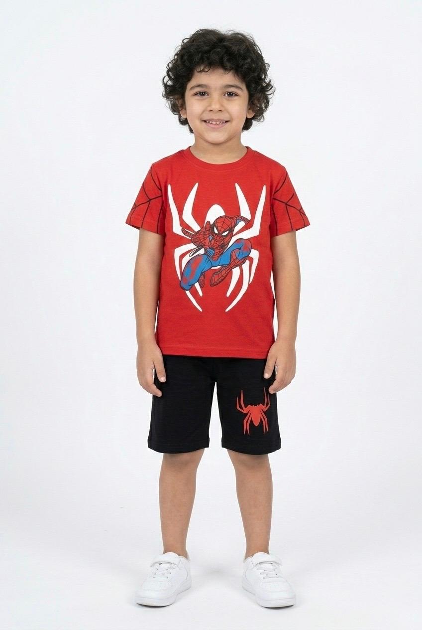 Spiderman Themed Short Set (Red & Black)