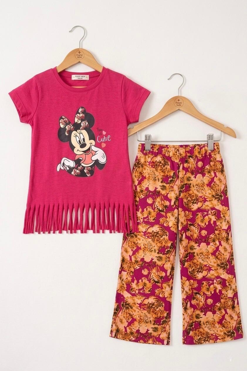 Minnie Fringe Style Top & Floral Trouser Set