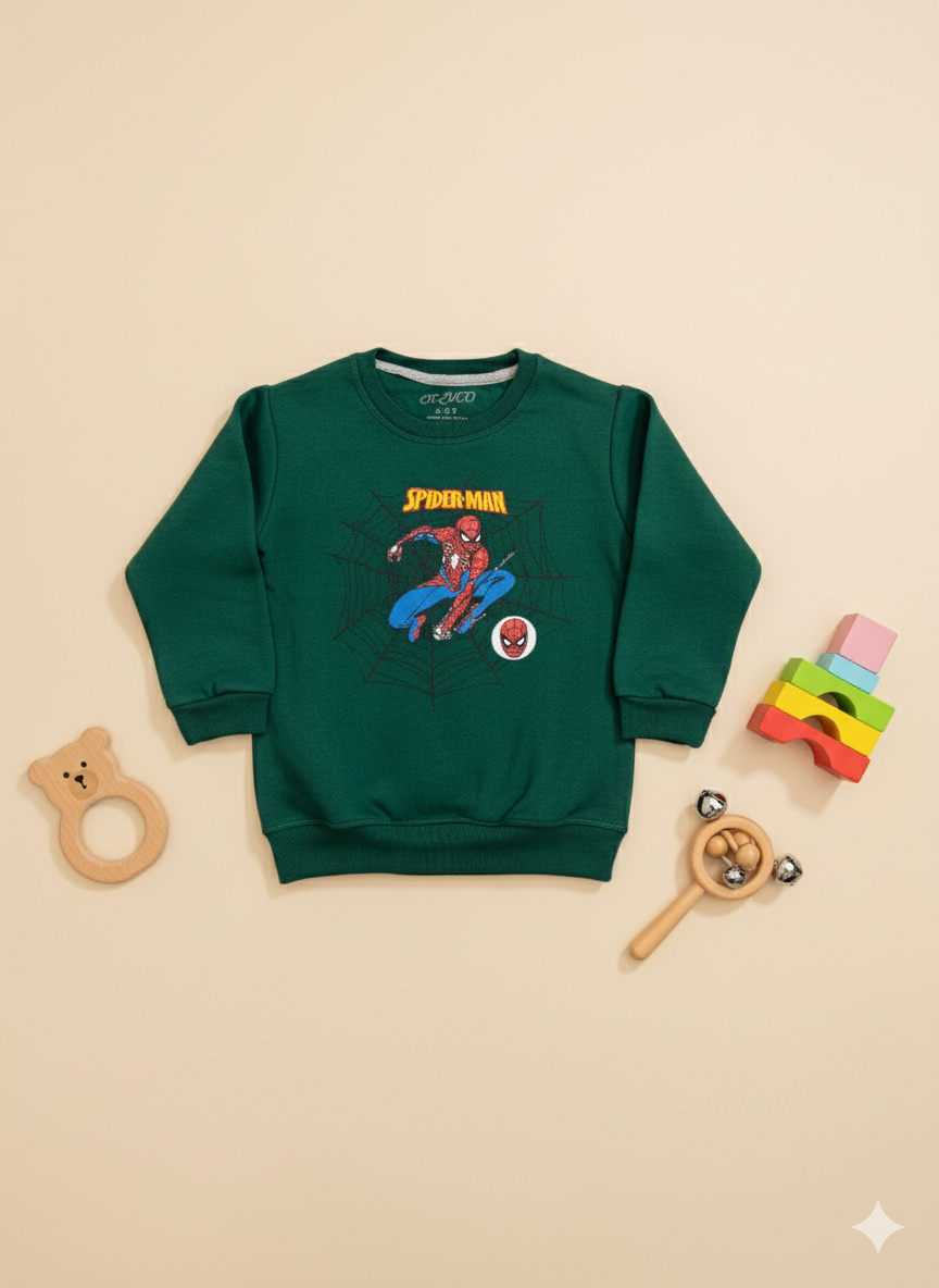 Unisex Winter Tracksuit - Spiderman (Green & Black)